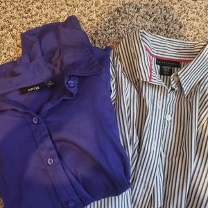 Bundle of 2 womens dress shirts